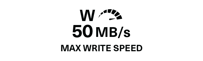 50 MB/s max write speed